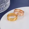Mode enkel rostfritt stål parring för män Kvinnor Casual Fingerringar Smycken Förlovning Jubileumspresent