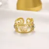 Top designer jewelry hollow sunflower diamond ancient family hand ring female