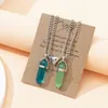 Подвесные ожерелья 2pcs / Set Magnet привлекает пару ожерелье Сердца шестиугольные каменные ювелирные изделия подарок для женщин.
