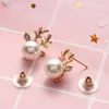 Kolczyki stadnonowe 1PAIR Fashion Christmas Pearl Deer Ear Women Girl