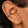 Backs Earrings Pearl For Women Girls Tiny Pearls Huggie Small Hoop Cute Layered Wrap Non-Pierced Ear Dainty Hypoallergenic