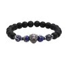 Strand Crown King Charm Bracelet For Men Women Matte Onyx Earth Stone Natural Beads Couple Jewelry Beaded Strands