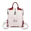 Фабричная женская сумка через плечо, 2 цвета, кожаный рюкзак в студенческом стиле, простая атмосфера, модная сумка с контрастной строчкой, маленькие свежие рюкзаки в тон 06 #