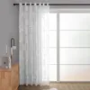 Curtain Window Drapes Light Filtering Leaf Embroidered White Grey Living Room Bedroom Tulle Voile Organza Modern Curtains