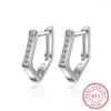 Dos Boucles D'oreilles Véritable 925 Argent D'été Simple Minimaliste Géométrique Angle Clip Oreille Manchette Clip-On Boucle D'oreille Femmes Bijoux Cadeau