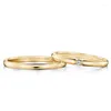 クラスターリングクラシック光沢ダイヤモンド18K本物の本物のソリッドゴールドの結婚式の提案バンド女性男性愛好家カップ