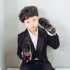 Flat Shoes Boys Spring And Autumn Leather Babys Soft Sole Black British Style Performance Children's Korean