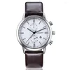 ساعة Wristwatches Cagarny Watch Men Men Faight Men's Quartz يشاهدون الساعات الجلدية غير الرسمية تاريخ ساعة مراقبة الكوارتز