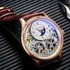 Orologi da polso a doppio scheletro moonfase svizzera orologio meccanico uomini in acciaio impermeabile orologi automatici reloj montre