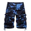 Qnpqyx 새로운 군사 카모화물 단편 여름 패션 위장 멀티 포켓 Homme Army Casual Shorts Bermudas Masculina Plus Size 40