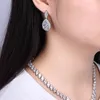 Collana orecchini set cristallo CZ zirconi cubici orecchini pendenti da sposa da sposa accessori donna CN10001