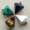 Pendant Necklaces Wholesale 10pcs/lot Fashion Assorted Natural Stone Pyramis Shape Charms Pendants 25x30mm For Jewelry Making