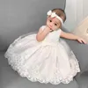 Vestidos de menina rendas 1 2 3 4 5 anos roupas de bebê nascido princesa para 1º aniversário vestido de comunhão vestido de batizado infantil