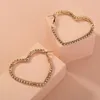 Hoop örhängen strass kärlek hjärtram charms geometriska lyxdesigner smycken för kvinnor fest gåva