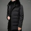 Doudoune homme en hiver 2023 homme argent hommes long épaississement col détachable loisirs jeunesse manteau