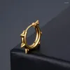 Hoop oorbellen 1 pc punk dunne cirkel knuffel oorbel piektip tip neppiercing zwarte goud roestvrijstalen sieraden mannen vrouwen