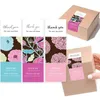 Present Wrap 50st Floral Rectangle Tack klistermärke Holiday Party Birthday Decor Wedding Box Seal Baking Cake Packaging Etikett