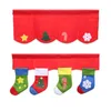 Curtain Creative Cartoon Candy Socks Red Velvet Christmas Decorative Curtains For Window Kitchen Cabinet Door 2pcs/set