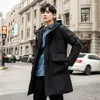 Männer Daunen Winter Mid Lange Jacke Koreanische Licht Anzug Kragen Windjacke Über Das Knie Casual Für Männer