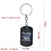 Keychains 2024 Trump Campaign Flag Pendant Stainless Steel Keychain I'LL BE BACK