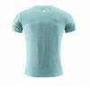 LL Yoga Outfit Uomo Camicie da esterno New Fitness Palestra Calcio Calcio Mesh Back Sport T-shirt ad asciugatura rapida Magro