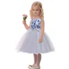 Vestidos de menina 2023 Chegada 3-10 anos Meninas Vestidos de festas Flor de retalhos para crianças Crianças formais Apliques Flores