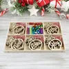 Christmas Decorations 6pcs Wooden Pendant Hollow Out Letter Engraving Ornament Xmas Tree Hanging DIY Crafts Decor GiftsChristmas