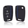 Xinyuexin bilnyckel Nytt omslagssilikonfodral för VW Golf 7 MK7 3 Knappar Flip Folding Remote Key FOB för säte för Skoda -biltillbehör