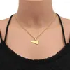 Anhänger Halsketten Mode Italien Sizilien Karte Halskette Für Frauen Männer Gold Silber Farbe Edelstahl Italienische Sicilia Schmuck Geschenke