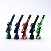 Mini Guns Design Colorful Silicone Pipes Herb Tobacco Oil Rigs Metal Hole Filter Bowl Portable Handpipes Smoking Cigarette Hand Holder Innovative Tube DHL