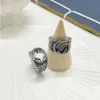 20% OFF 2023 New Luxury High Quality Fashion Jewelry for silver old carved pattern dominee hip hop ring high quality hand decoration ins