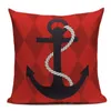 Pillow Vintage Covers Marine Style Hand Painted Ship 45Cmx45Cm Square Home Decor 1 Side Printing Outdoor Pillows