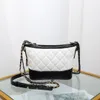 Lady Gabrielle Designer Hobo Bags 20cm Gold/Silver Color Chain Leather Straps In Black and White Colors Genuine Leather Woman Crossbody Bags