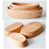 Miski w kształcie łodzi miski do owoców lub sałatki naturalny stały owalny drewniany drewniany