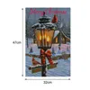 Christmas Decorations Street Light Burlap Garden Flags Double Sided Merry Decoration For Home Winter Signs Rustic Banner