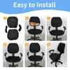 Chair Covers 1set Office Cover Stretch Spandex With Armrest Rotating Slipcovers Computer Seat Decoration