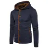 Herren-Kapuzenpullover The Fashion Leisure Bump Color Package Einreihige Kapuzen-Fleecejacke mit Knopfleiste