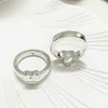 70% korting op 2023 Nieuwe luxe hoogwaardige mode -sieraden voor hartring zilver origineel hiphop ins hand sieraden dubbele ring