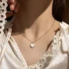 Colar de pingente em forma de coração na moda Chain Opal Chain Shiny Mulheres Temperamento Jóias Cara de Cara de Jóias de Casamento Presentes de Jóias