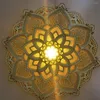 Lampada da parete Mandala Yoga Room Luce notturna LED Multistrato Taglio laser intagliato Elegante acrilico sospeso Creativo