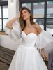 Suknia ślubna Romantico organza vestidos de casamento destacavel puff rękawy elegante doce a linha vestido noiva prinresa 2023