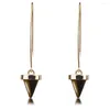 Studörhängen Natural Tiger's Eye Stone Dingle Gold Color Ear Hook For Women Jewelry