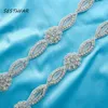 Wedding Sashes SESTHFAR Belt Rhinestones Appliques Gold Sew On Crystal For Bride F125