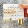 Creolen KISSWIFE Gold Farbe Trendy Frauen Set Metall Perle Schmetterling Blume Charm Schmuck Weihnachtsgeschenke 2023