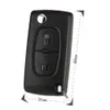 Accessori pieghevoli Car New 2 Button Blade Key Fob Case Cover Sostituzione del telecomando Flip per Peugeot 207 307 308 407