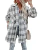 Kvinnors ullblandningar Ankomst Autumn och Winter Fashion Long Tag Lattice British Style Office Lady Plaid Coat For Women DE01