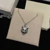 Designer luxury jewelry Silver Embossed Tiger Head Necklace Sweater Chain Men and Women INS Simple Couple