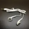 Billigaste universella mobiltelefonörlurar Inga mikrofon 3,5 mm vit hörlurs engångs hörlurar för MP3 MP4