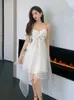 Abiti casual Sweet Mesh Fairy Slip Dress Donna Summer Kawaii Design Princess Short Party 2023 Solid Robes FemaleCasual