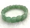 Strand Naturalny 10 14 6 mm zielony szmaragd Jade Crystal Gem Stretch Uzdrawianie bransoletki